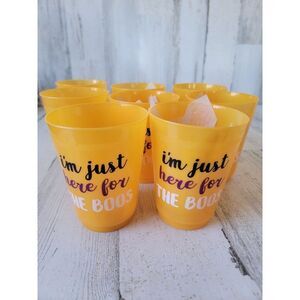 I'm just here for the boos‎ orange Halloween party cup set